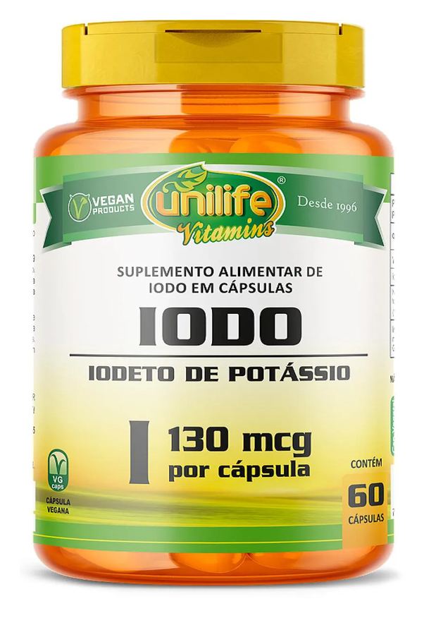 Unilife Iodo (iodeto de Potássio) - 60 cápsulas 130 Mcg