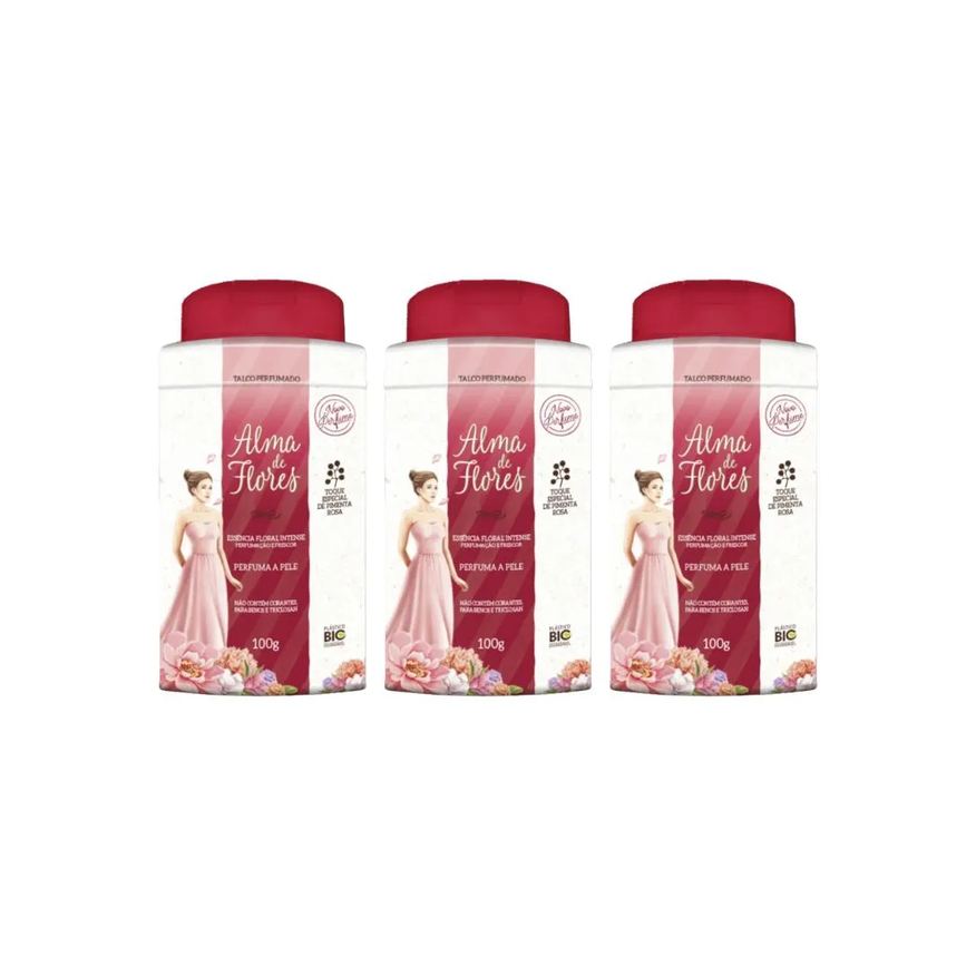 Alma Talco de Flores 100g Floral Intense - Kit C / 3un