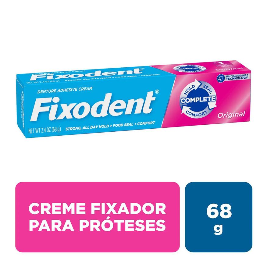 Fixador Creme de Dentadura Fixodent Original com 68g