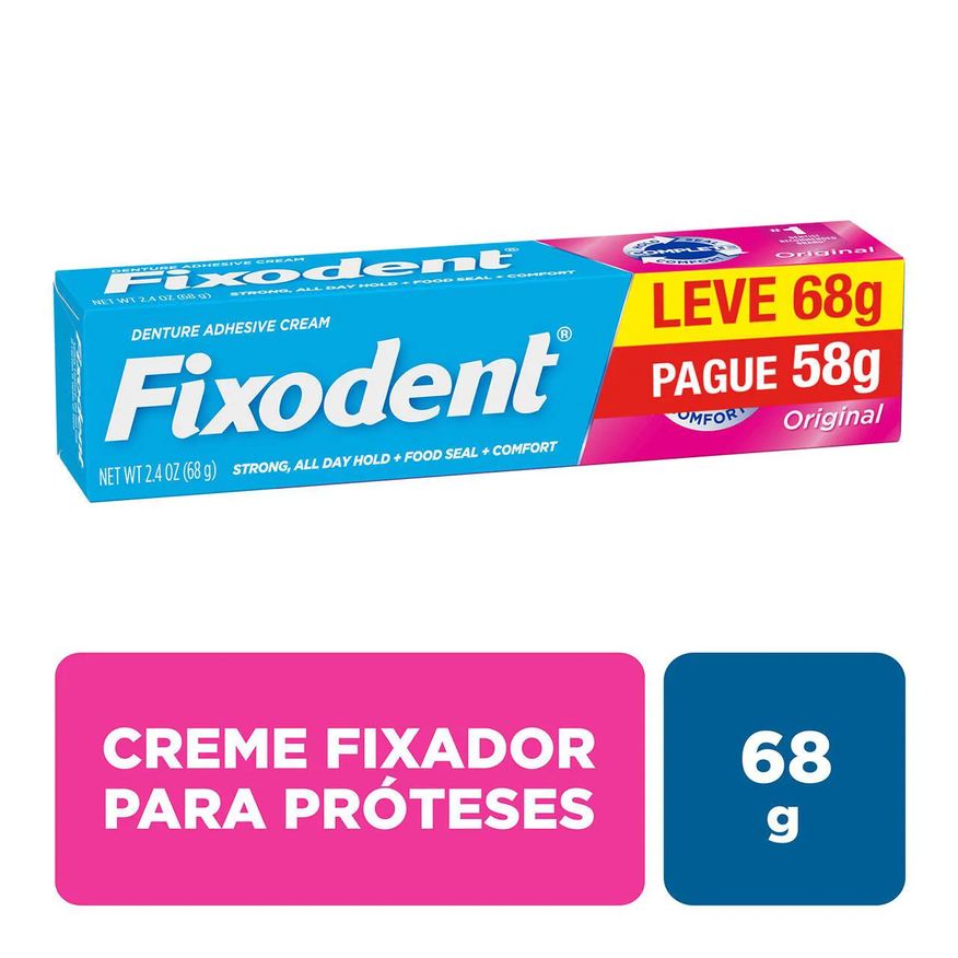 Fixador Creme de Dentadura Fixodent Original 68g