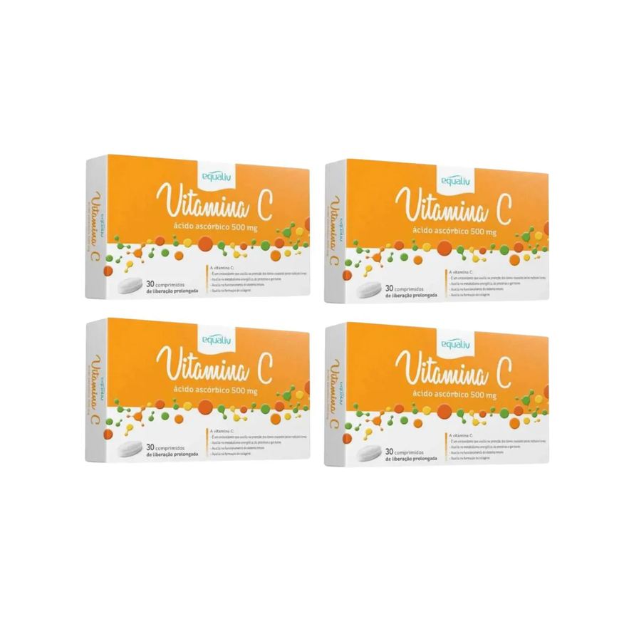 Equaliv Kit C4 Vitamina C Auxilia na Formação Colágeno