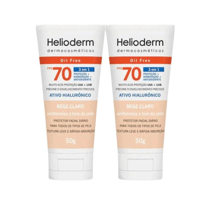 Kley Hertz Kit C2 Protetor Ácido Hialurônico Bege Claro Fps70 Helioderm