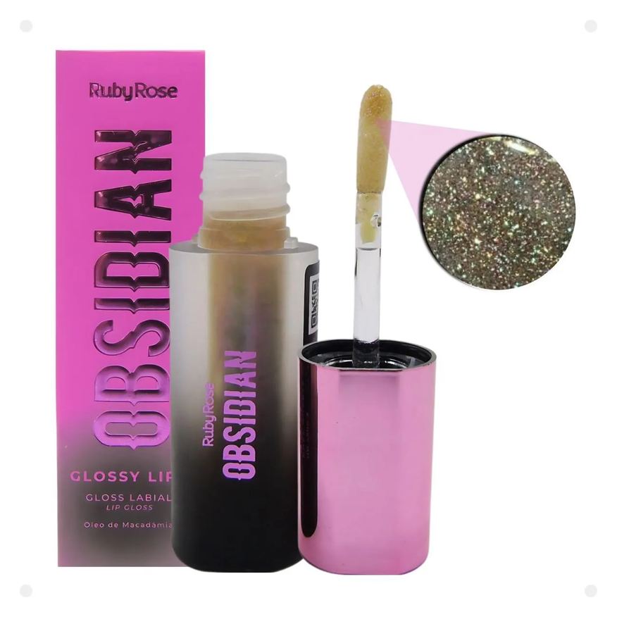 Ruby Rose Gloss Labial Obsidian Glossy Lips Rose Quartz Hb-7200-3