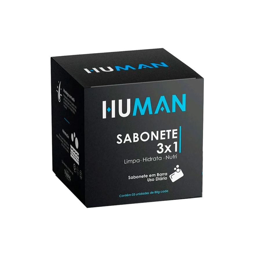 3x1 Sabonete Human 3 unidades de 80g cada