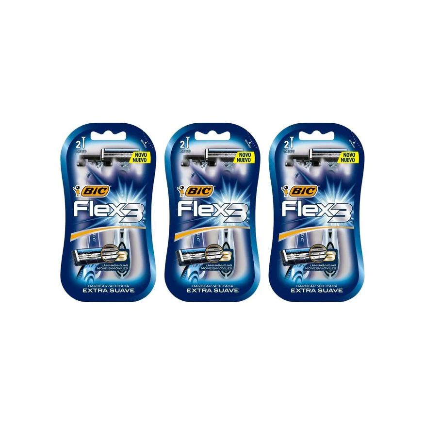 Bic Aparelho de Barbear Flex 3 com 2un - Kit C / 3un