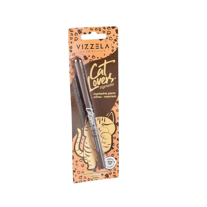 Vizzela Lapiseira Retrátil Cat Lovers Tigrado - Marrom