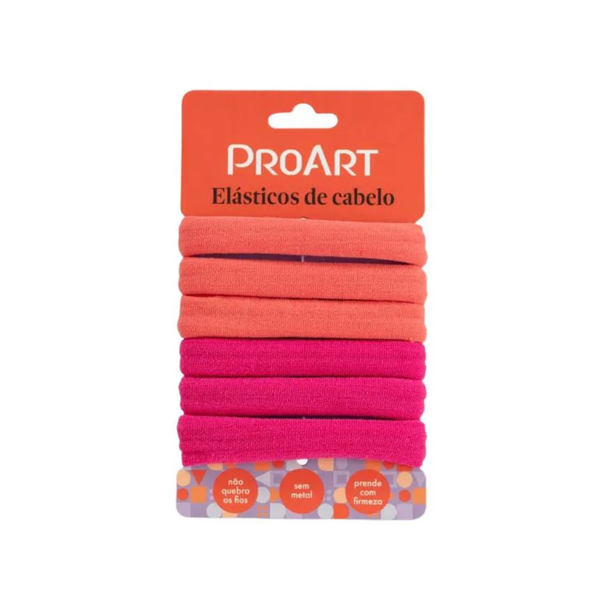 Proart Elásticos de Cabelo Rosa E Laranja 6 unidades