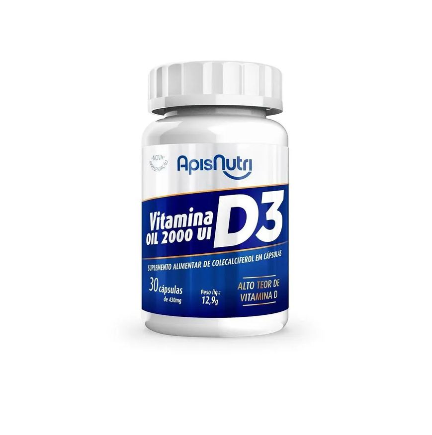 Apisnutri Vitamina D3 430mg Oil (30 cápsulas) - Padrão: Único