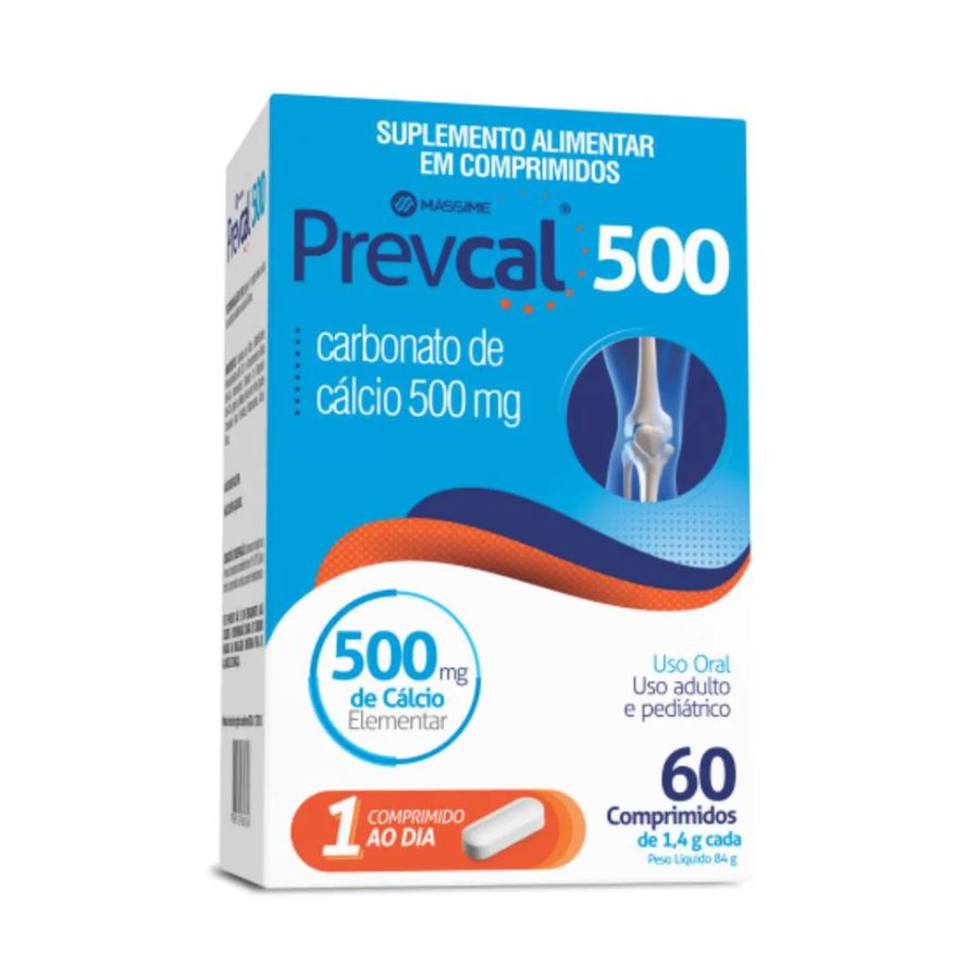 Massime Carbonato de Cálcio 500mg Prevcal 60compr - Cálcio Elementar