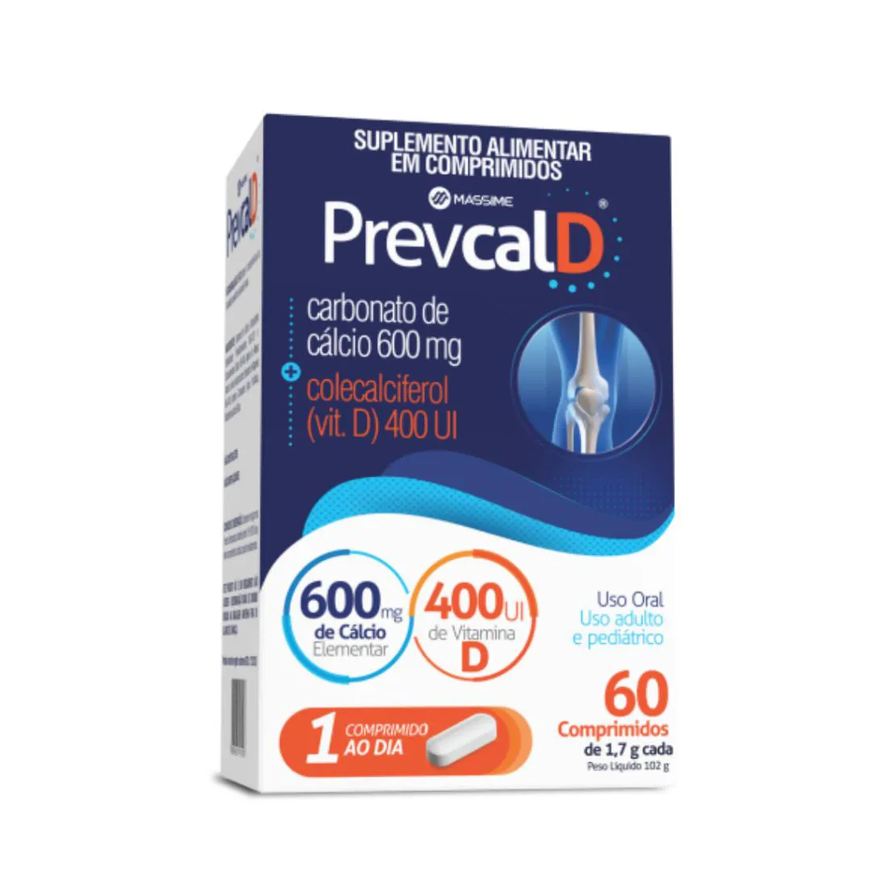 Massime Prevcal D - 600mg Cálcio + 400ui Vit D3 - 60 comprimidos - Mássime
