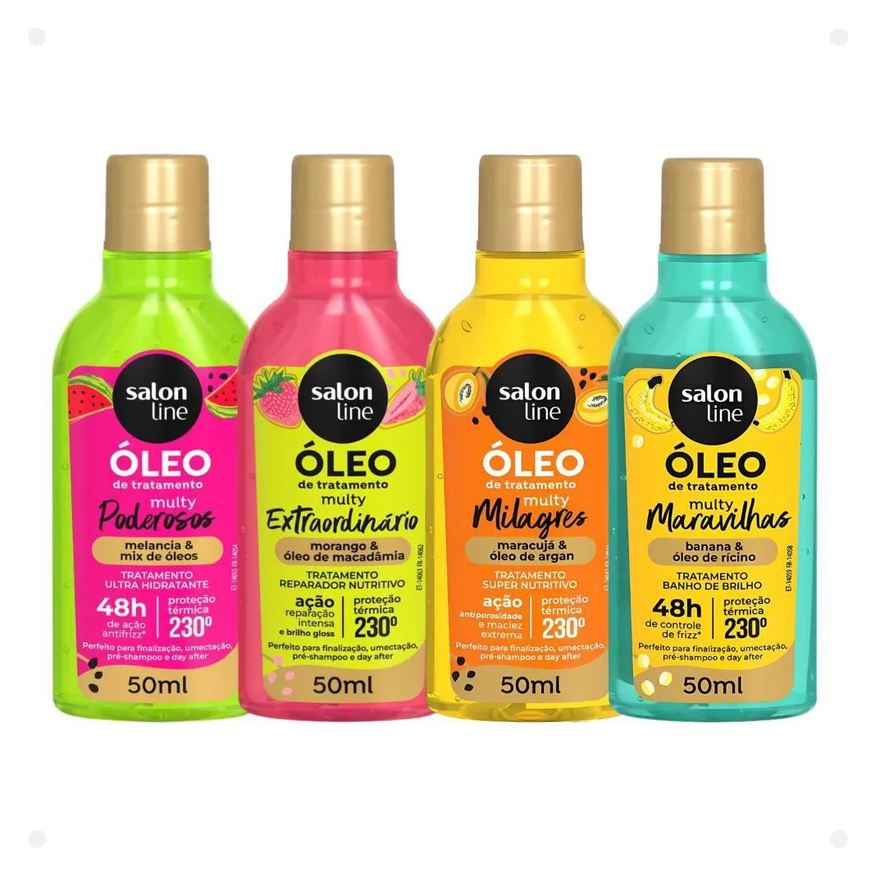 Salon Line Kit Multy Óleos: Melancia, Morango, Maracujá e Banana