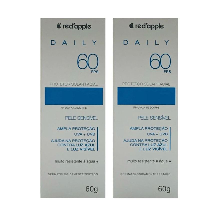 Red Apple 2 Caixa Fps60 Proteção Facial para Uso Diário 60g