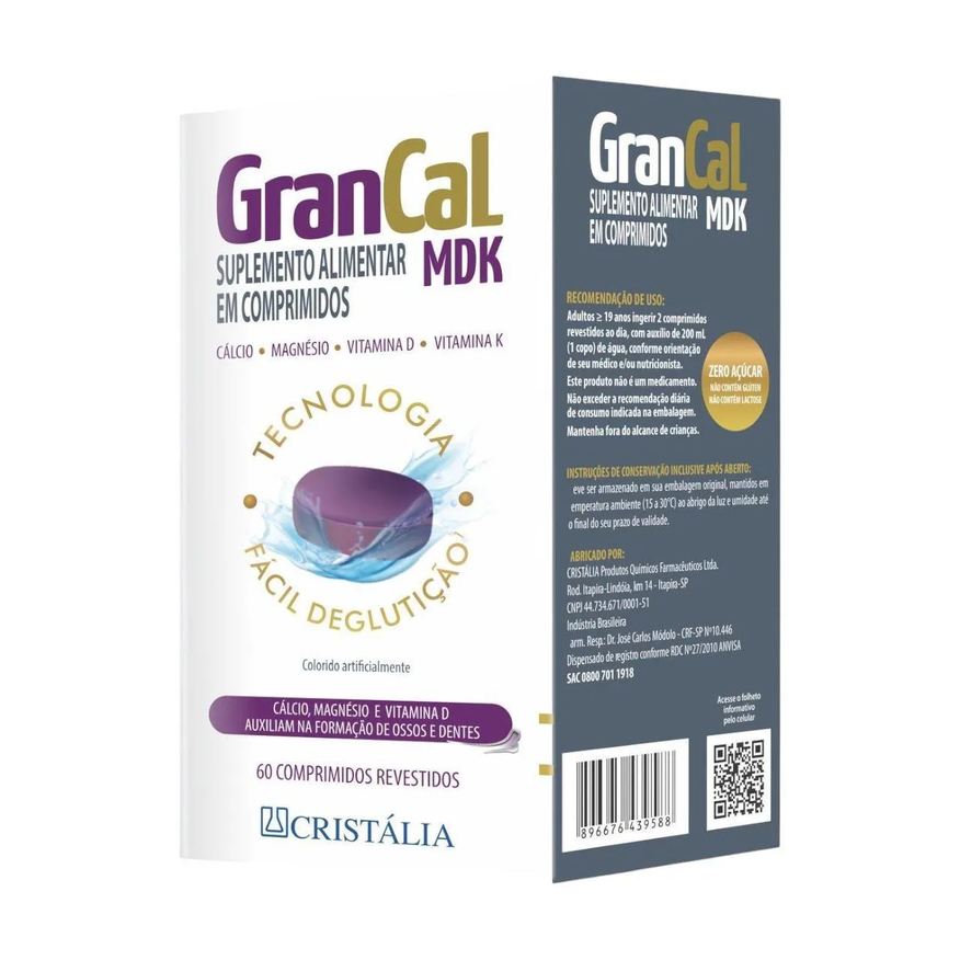 Cristália Grancal Mdk 60 comprimidos Saúde Óssea e Muscular