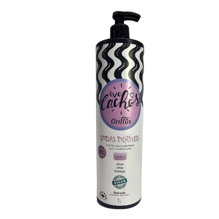 Griffus Creme para Pentear Ondas Incríveis 2abc Vegano Amo Cachos 1l
