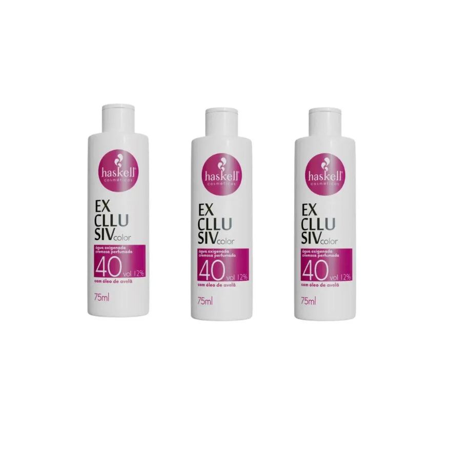 Haskell Agua Oxigenada 75ml 40 Volumes - Kit C / 3un