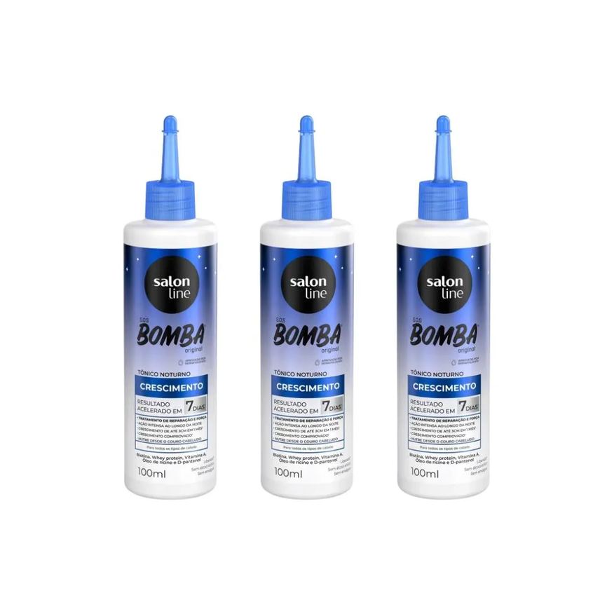 Salon Line Tonico Capilar 100ml Sos Bomba Original Notur - 3un