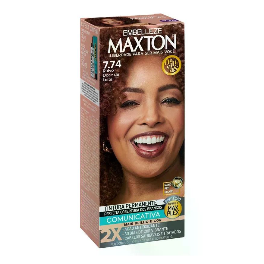 Maxton Tintura 7.74 Ruivo Doce de Leite (especial Delicias)