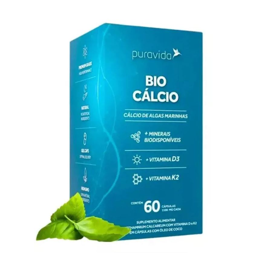 puravida Suplemento Bio Calcio + Vitamina D3 + K2 com 60caps