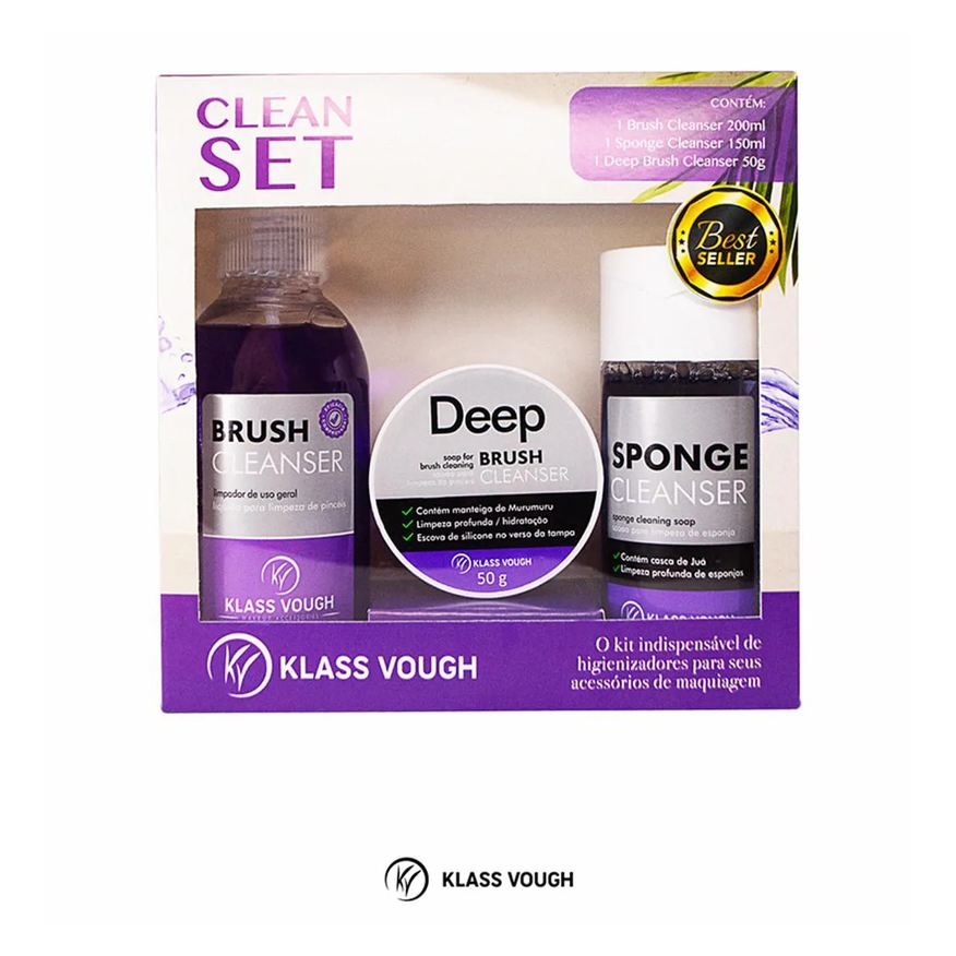 Klass Vough Kit Trio de Higienizadores de Pincéis Clean Set