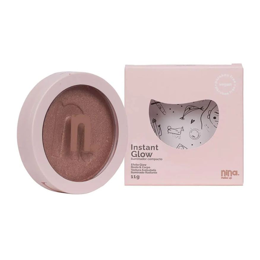 Nina Makeup Iluminador Compacto Instant Glow - 01 Gold