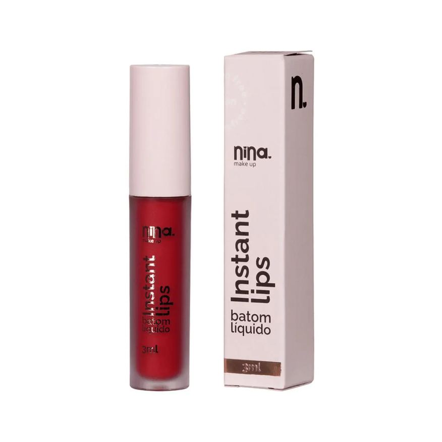 Nina Makeup Batom Líquido Instant Lips - Rubi