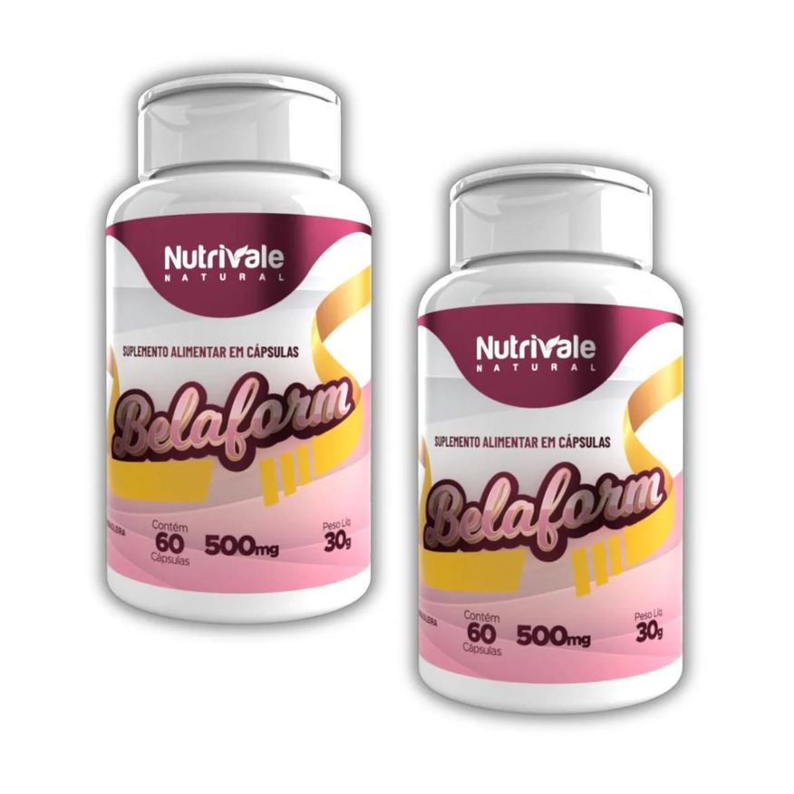Nutrivale Kit 2x Belaform Cafeína, L-carnitina e Cromo 60 cápsulas sem Sabor
