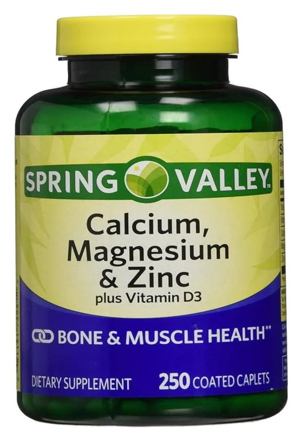 Spring Valley Calcio Magnésio Zinco e Vitamina D3 250 Capsulas Revestidas