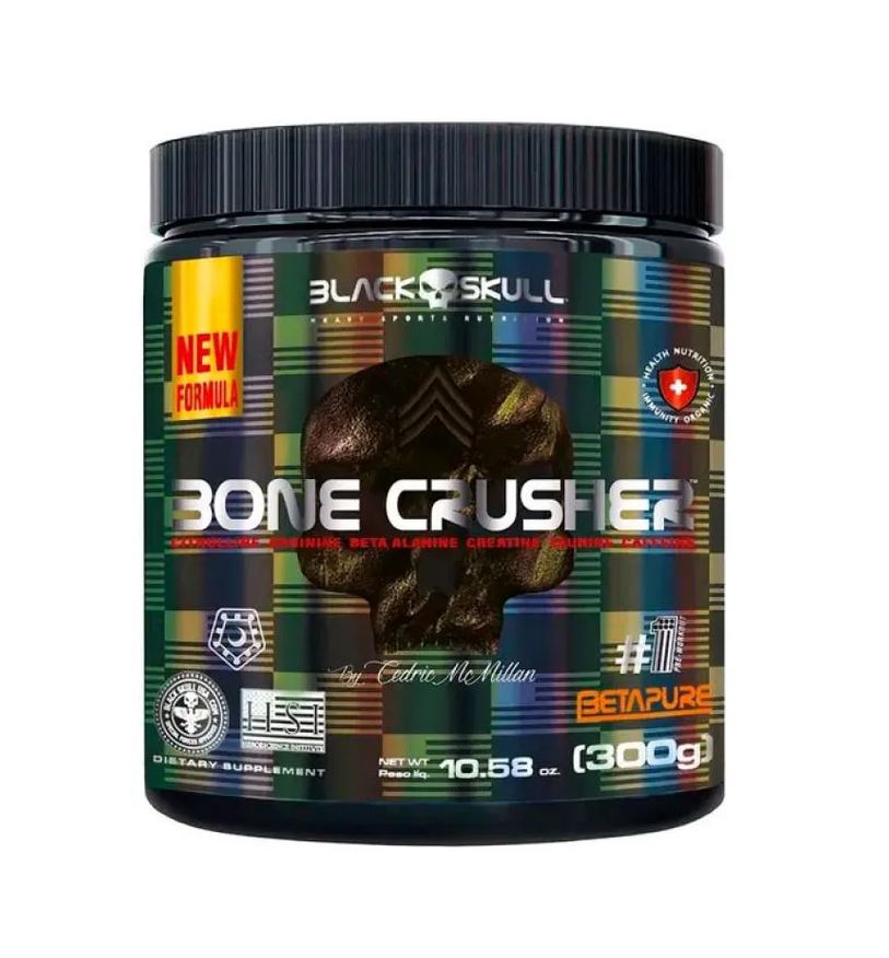 Black Skull Pré-treino Bone Crusher 300g Frutas Limão