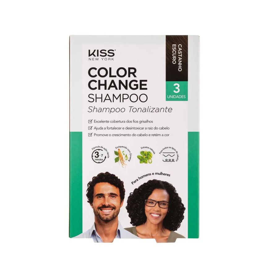 Kiss New York Shampoo Tonalizante Castanho Escuro
