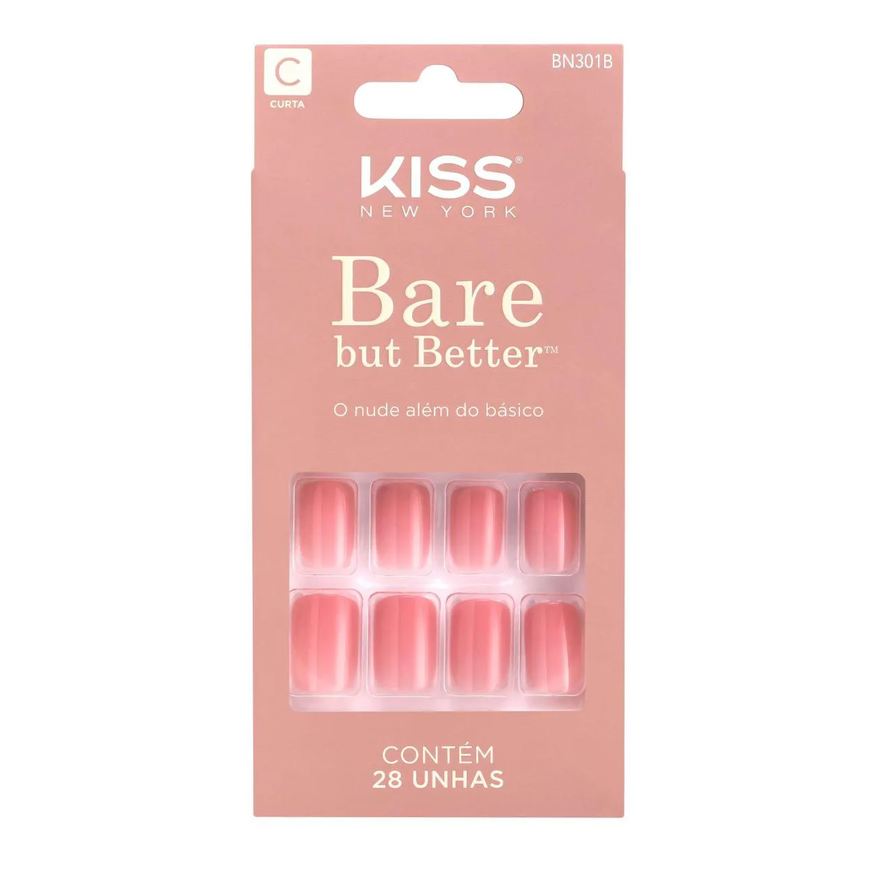 Kiss New York Unhas Postiças Bare But Better Nude - So Natural