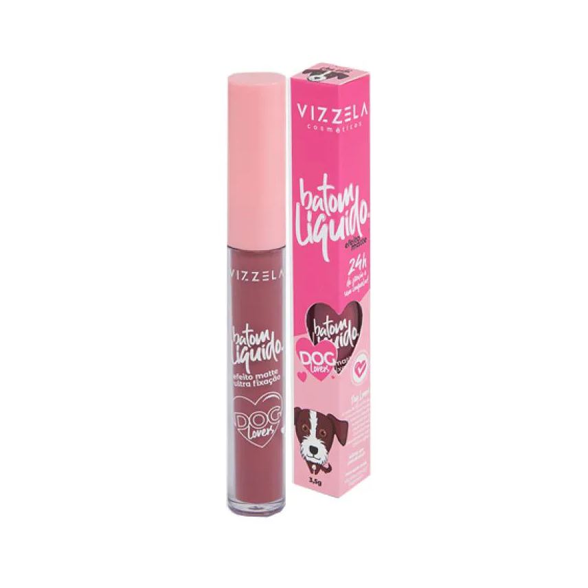 Vizzela Batom Líquido Matte Dog Lovers - Cor 04 Vira Lata