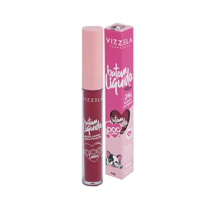 Vizzela Batom Líquido Matte Dog Lovers - Cor 09 Bulldog