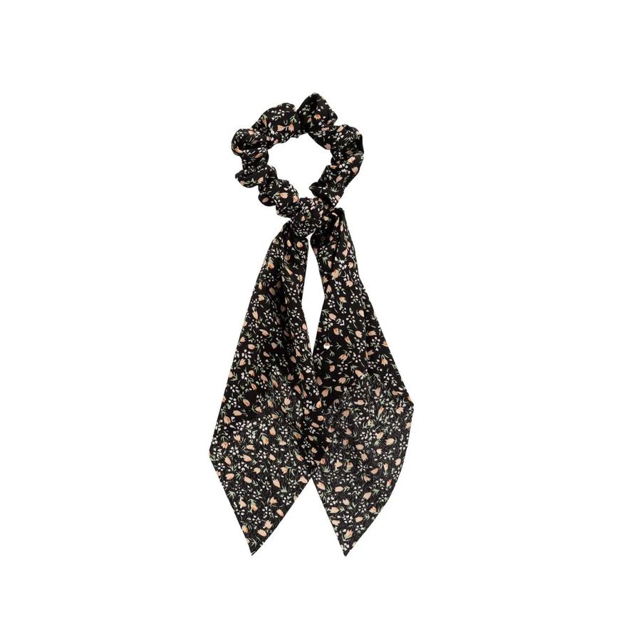 Proart Xuxinha de Cabelo Scrunchie Preto Florido Grande