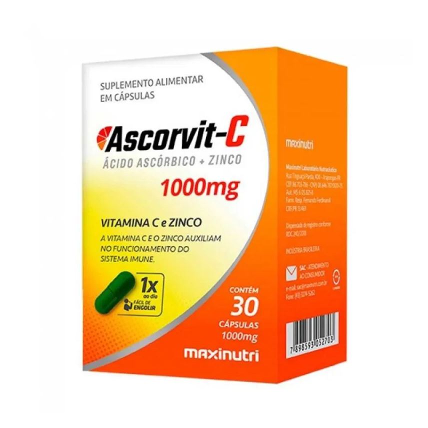 Maxinutri Ascorvit-C 1000mg (30 cápsulas) - Padrão: Único