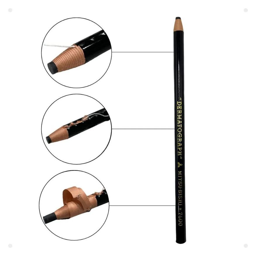 Mitsubishi Lápis Dermatográfico Preto 7600