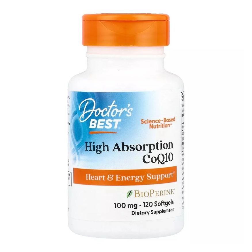 Doctor's Best Coenzima Coq10 Bioperine 100mg 120 Softgels - Doctor`s Best