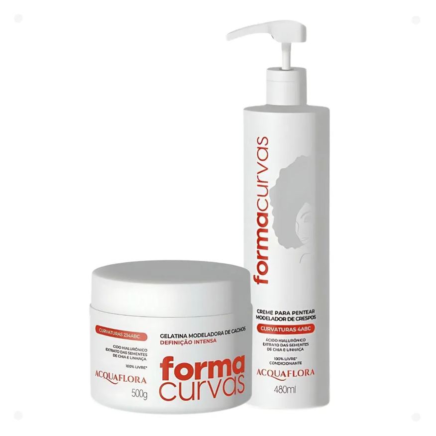 Acquaflora Kit Forma Curvas: Gelatina Modeladora Intensa e Creme Modelador de Crespos