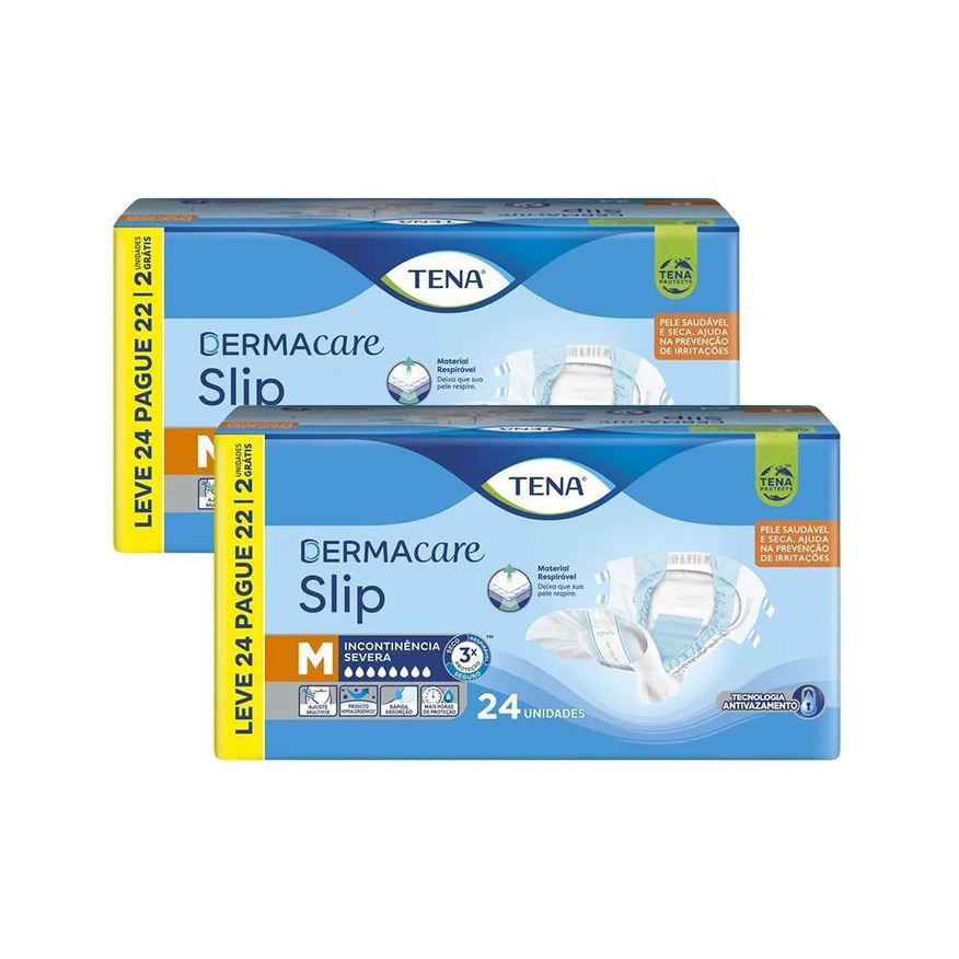 Tena Kit 2 Fraldas Geriátricas Slip Dermacare M 24un