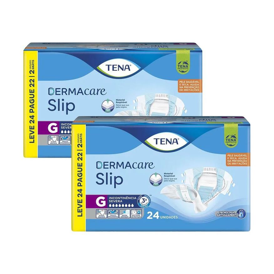 Tena Kit 2 Fraldas Geriátricas Slip Dermacare g 24un