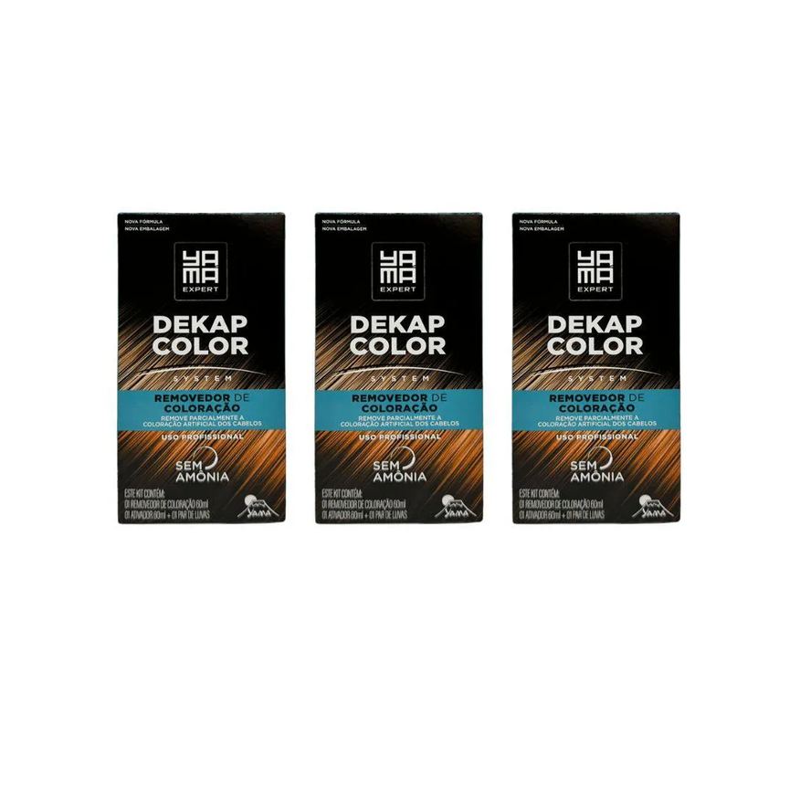 Yamá Po Descolorante Dekapcolor Yama 120ml - Kit C / 3un