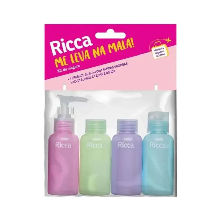 Ricca Conjunto com 4 Frascos de Viagem Me Leva Na Mala Cód. 3288