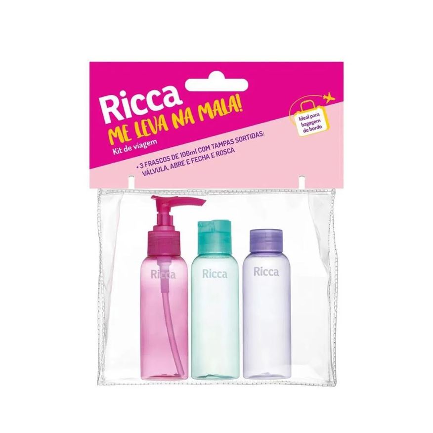 Ricca Conjunto com 3 Frascos de Viagem Me Leva Na Mala Cód. 3289