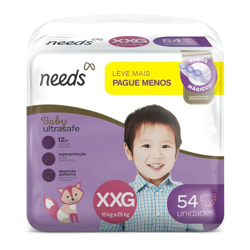 Needs Fralda Baby Ultrasafe XXG 54 Unidades