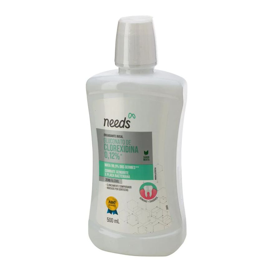 Needs Enxaguante Bucal Clorexidina 0,12% Menta Sem Álcool 500ml