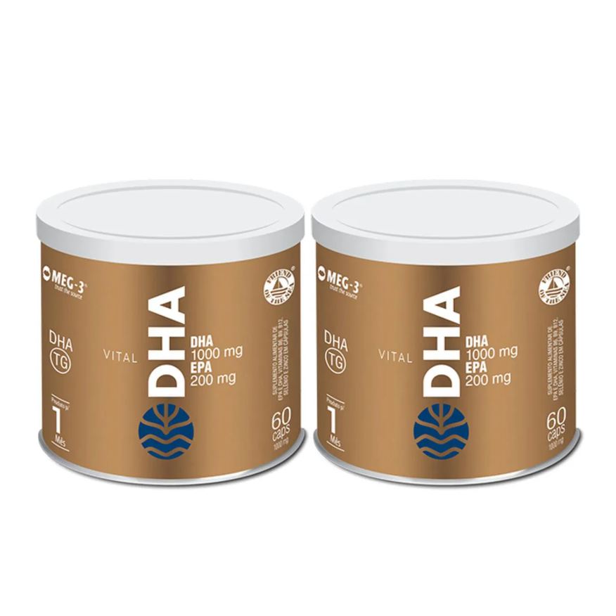 Vital Âtman 2x Vital Dha 1000mg Epa 200mg 60 cápsulas sem Sabor