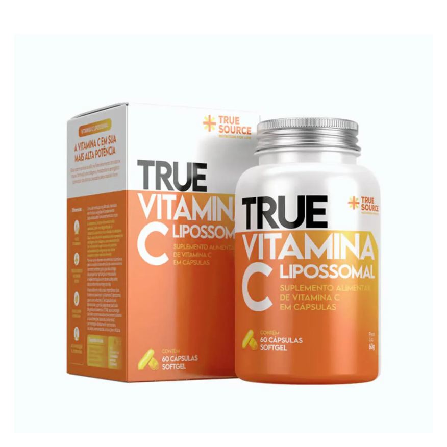 True Vitamina C 1000mg Lipossomal True Source 60 cápsulas sem Sabor