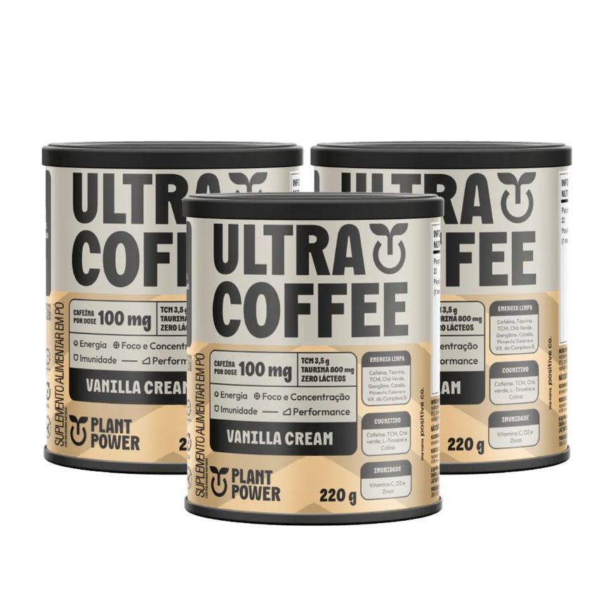 Plant Power 3x Ultra Coffee Vanilla Cream 220g
