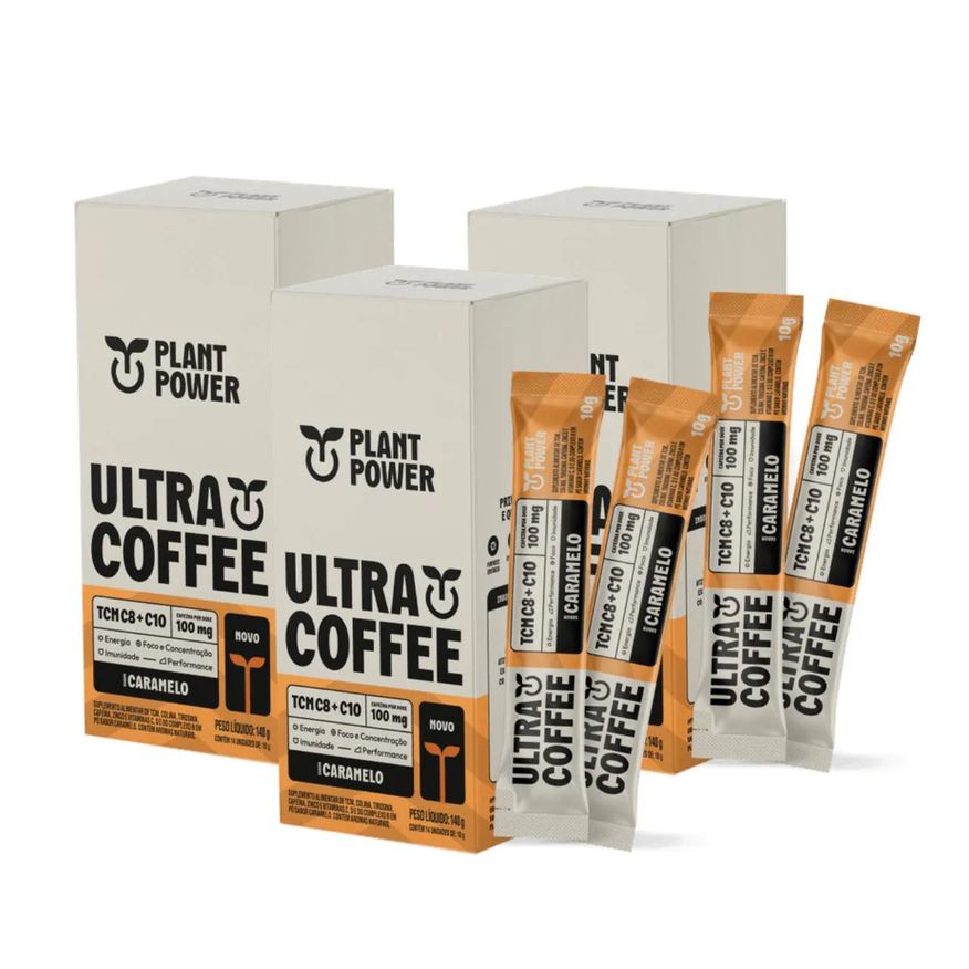 Plant Power 3x Ultra Coffee Stick Caramelo 14 unidades 10g