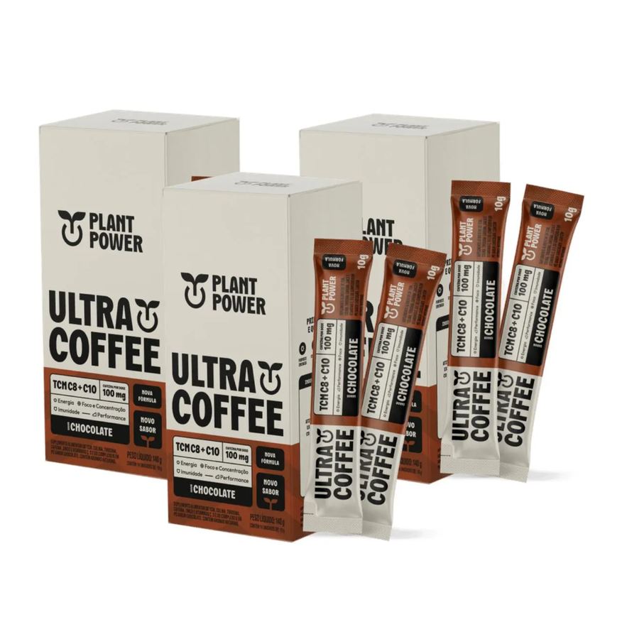 Plant Power 3x Ultra Coffee Stick Chocolate 14 Unidades 10g