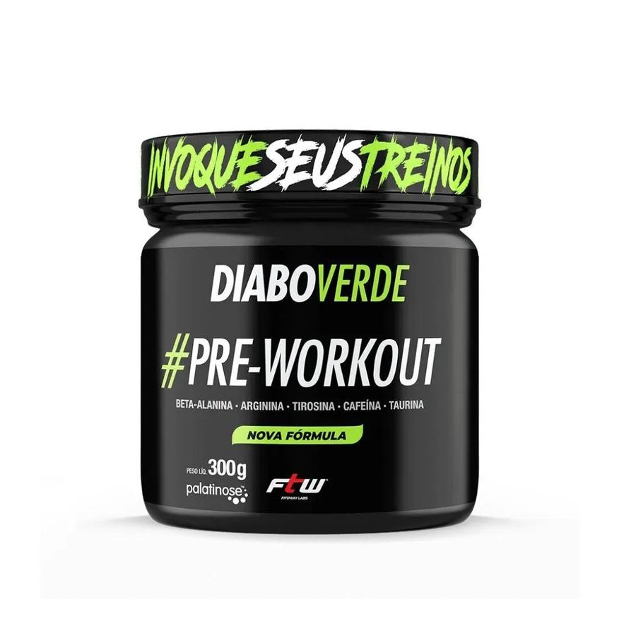 Ftw Sports Nutrition Diabo Verde Pre-Workout (300g) - Sabor: Maçã Verde